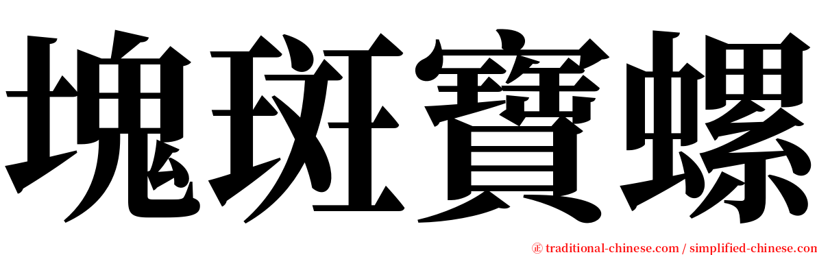 塊斑寶螺 serif font