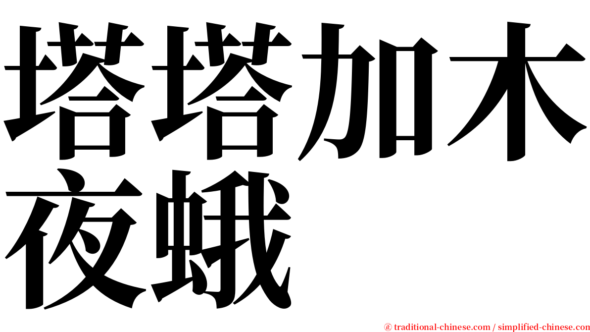 塔塔加木夜蛾 serif font