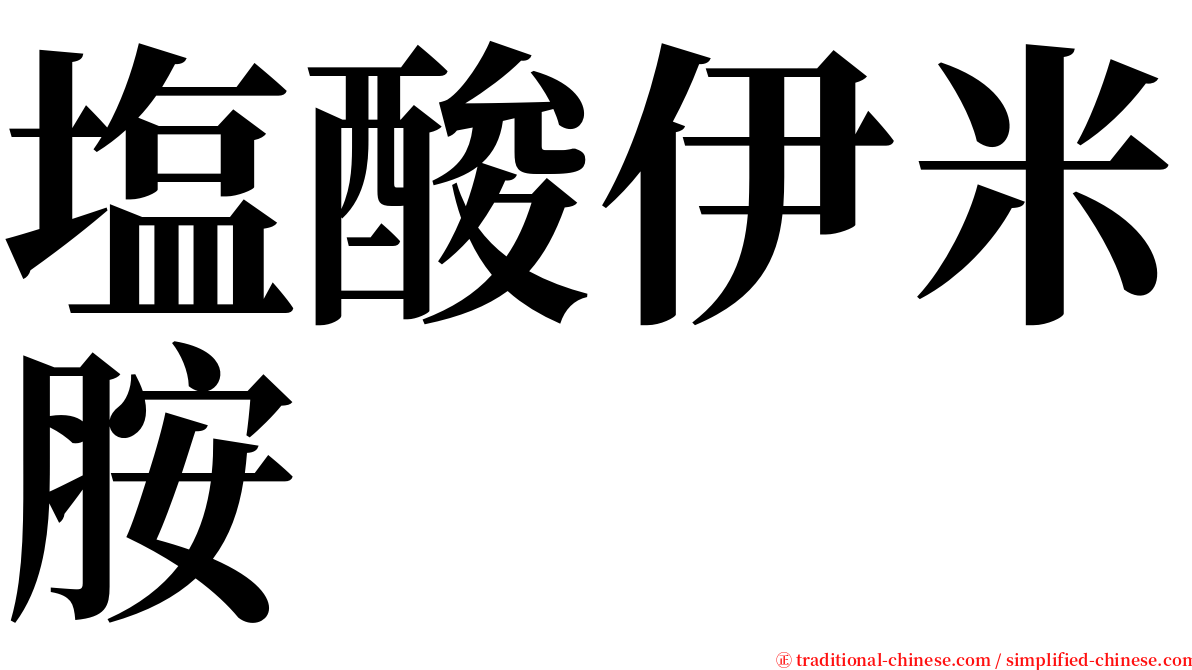 塩酸伊米胺 serif font