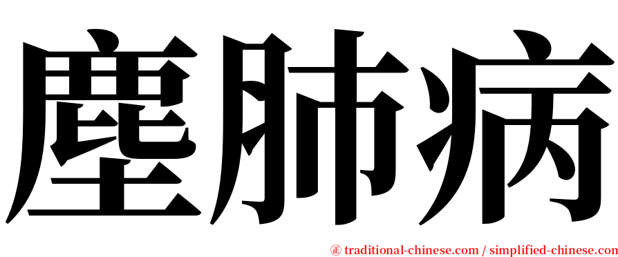 塵肺病 serif font