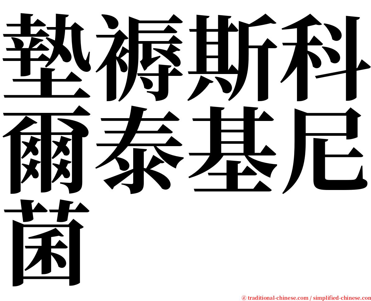 墊褥斯科爾泰基尼菌 serif font