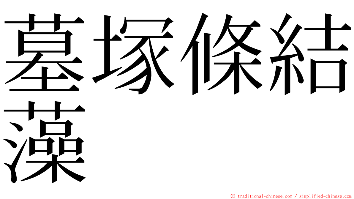 墓塚條結藻 ming font