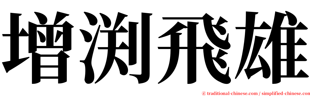 增渕飛雄 serif font