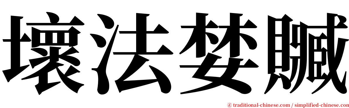 壞法婪贓 serif font