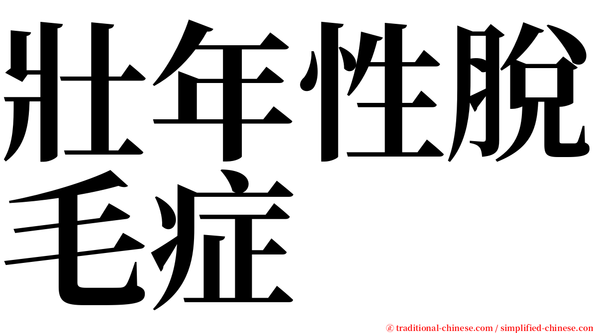 壯年性脫毛症 serif font