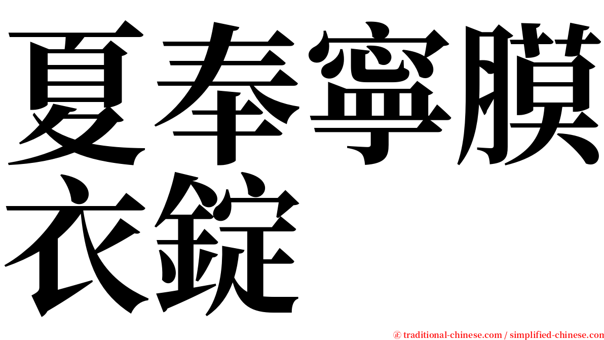 夏奉寧膜衣錠 serif font