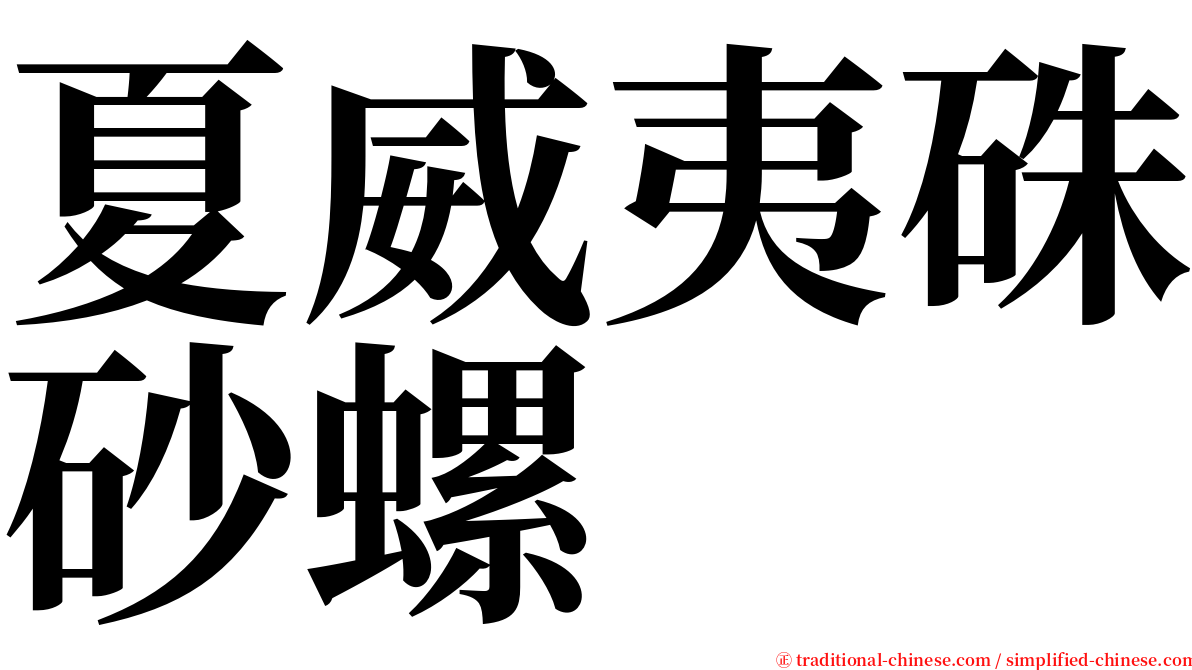 夏威夷硃砂螺 serif font