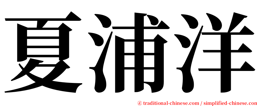 夏浦洋 serif font