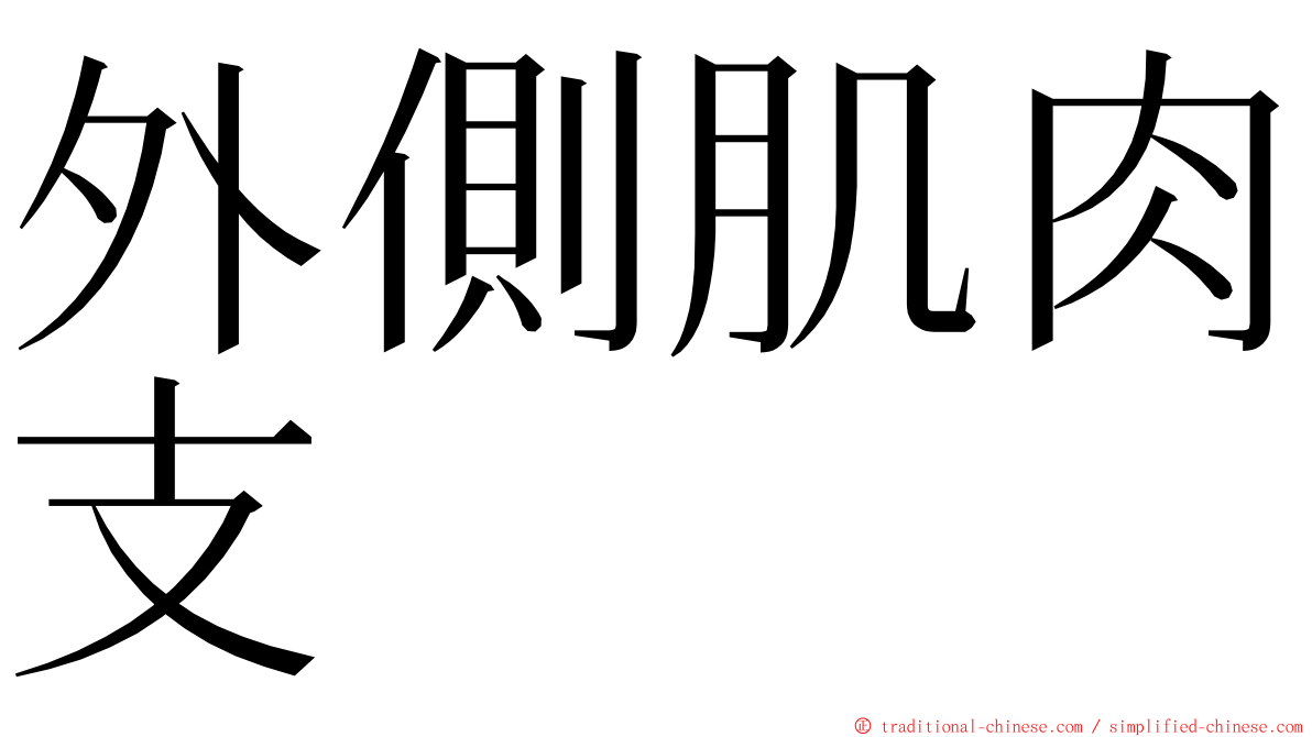 外側肌肉支 ming font