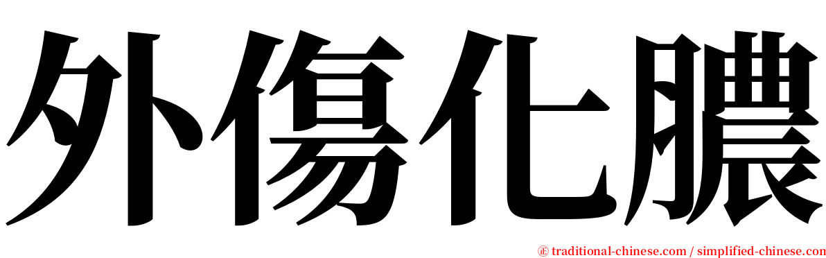 外傷化膿 serif font