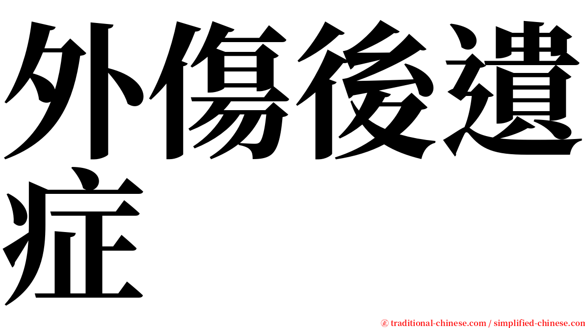 外傷後遺症 serif font