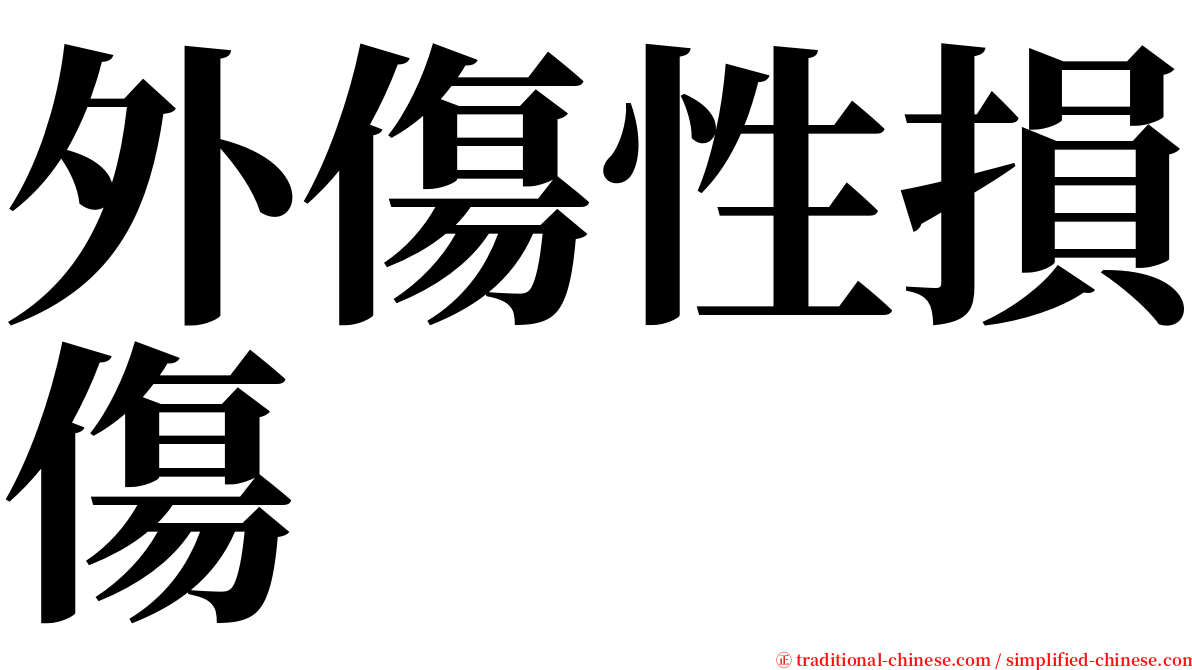 外傷性損傷 serif font