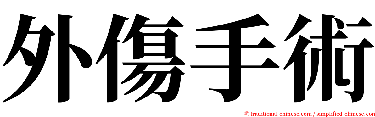 外傷手術 serif font