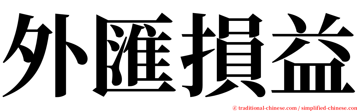 外匯損益 serif font