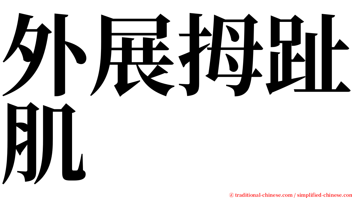 外展拇趾肌 serif font