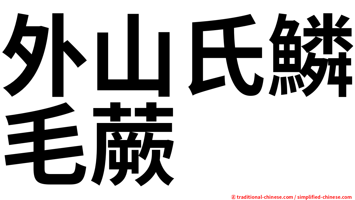 外山氏鱗毛蕨