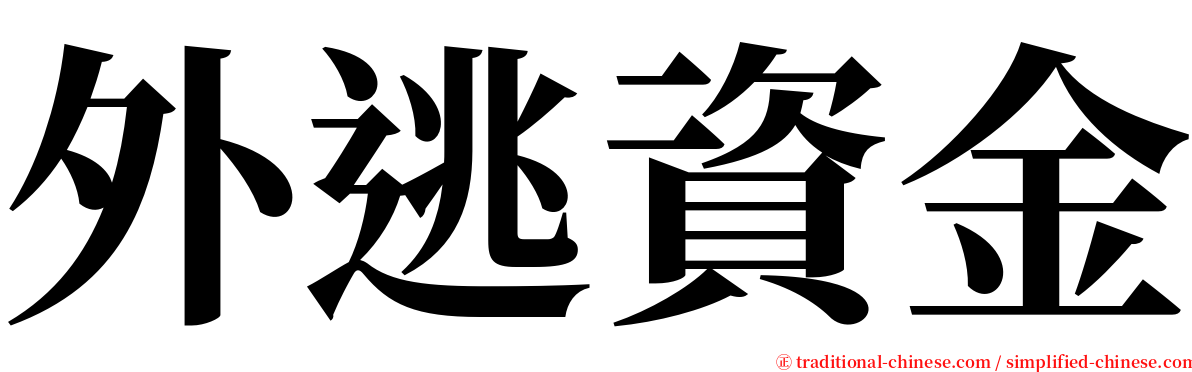 外逃資金 serif font