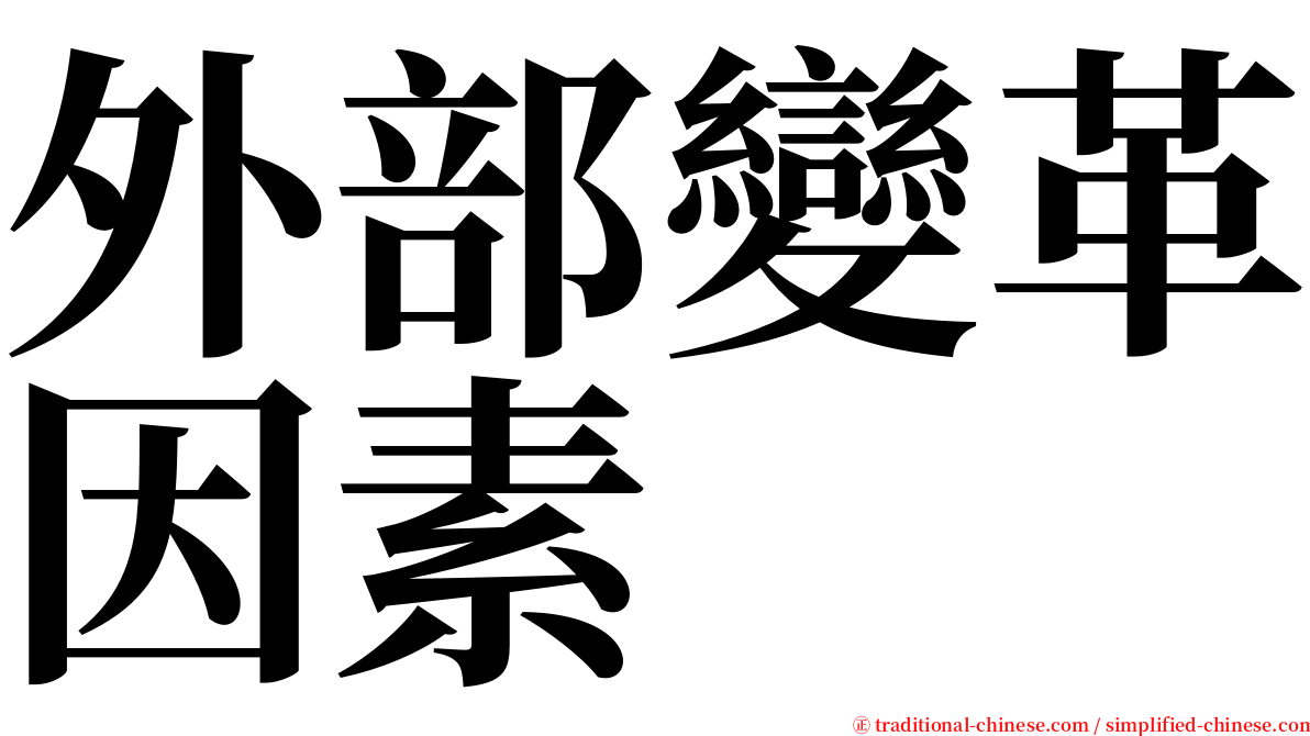 外部變革因素 serif font