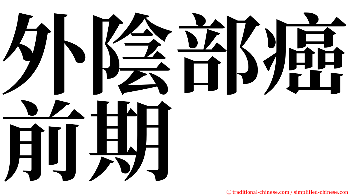 外陰部癌前期 serif font