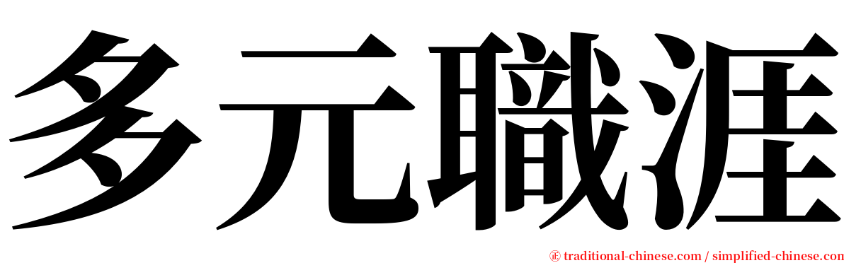 多元職涯 serif font