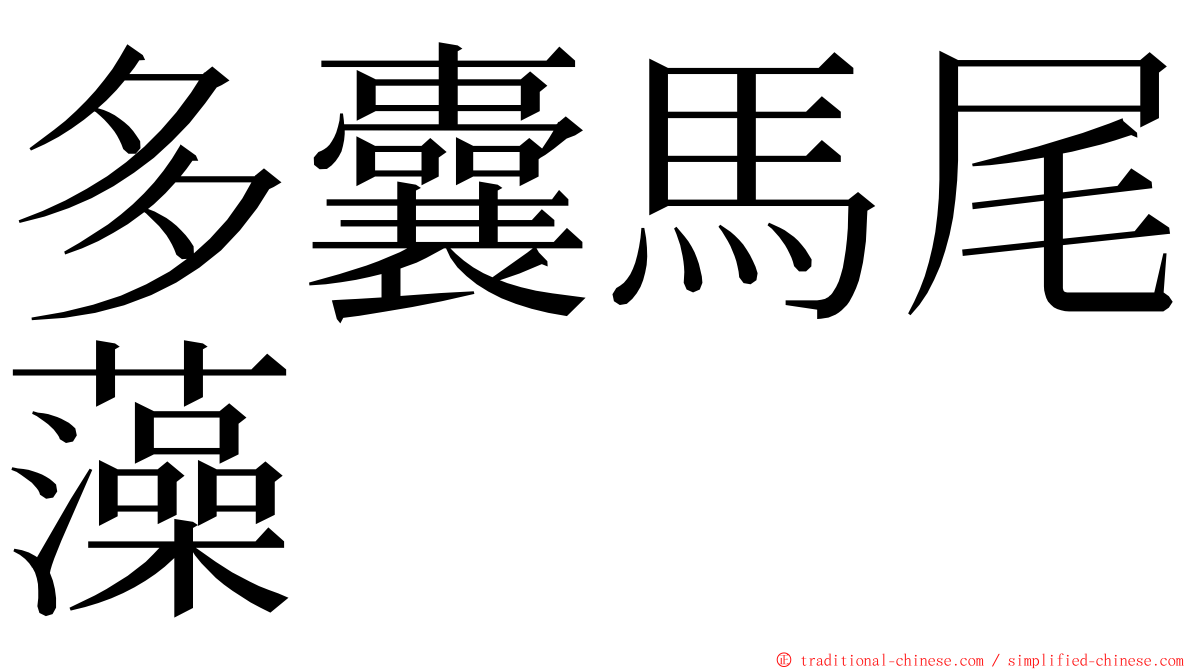 多囊馬尾藻 ming font