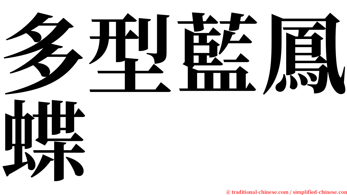 多型藍鳳蝶 serif font