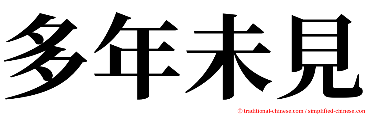 多年未見 serif font