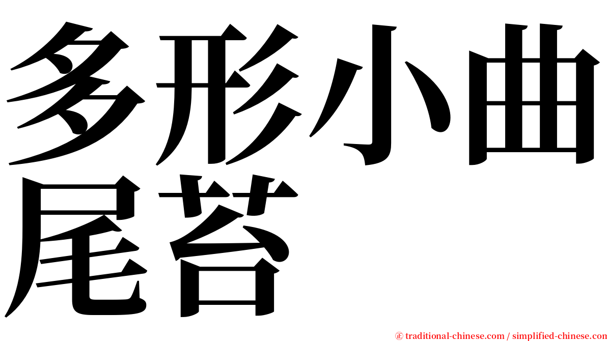 多形小曲尾苔 serif font