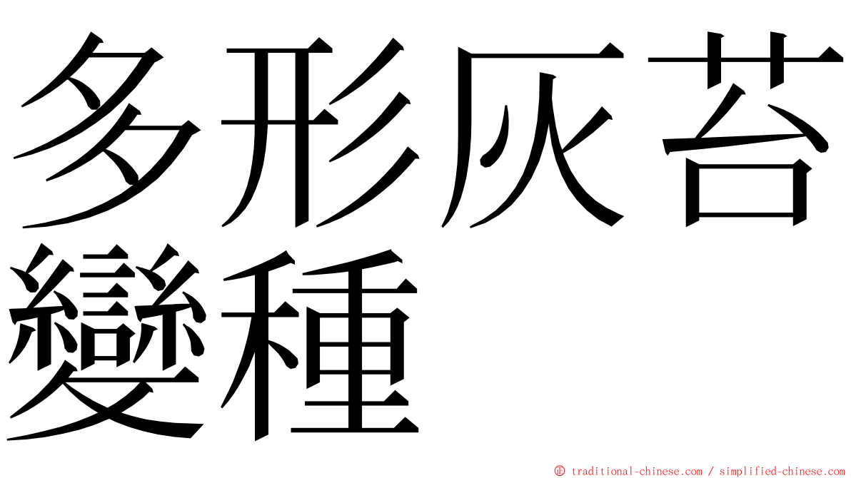 多形灰苔變種 ming font