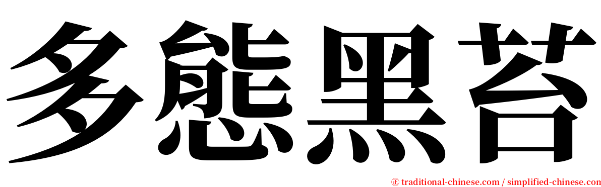 多態黑苔 serif font