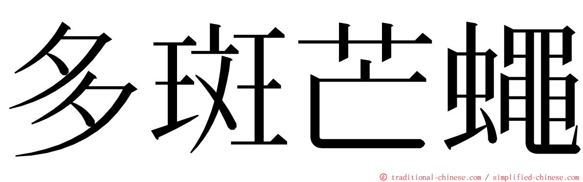 多斑芒蠅 ming font