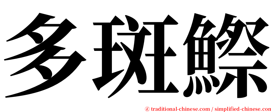 多斑鰶 serif font