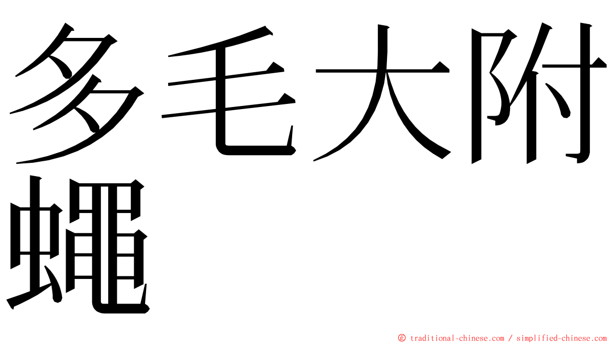 多毛大附蠅 ming font