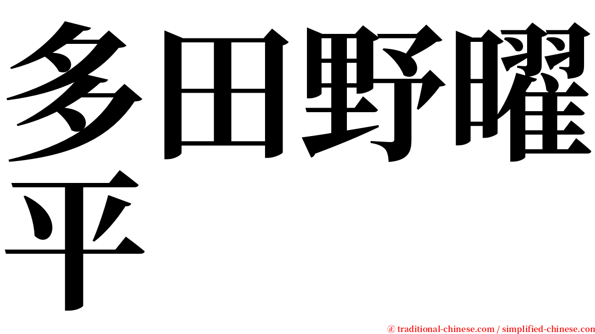 多田野曜平 serif font