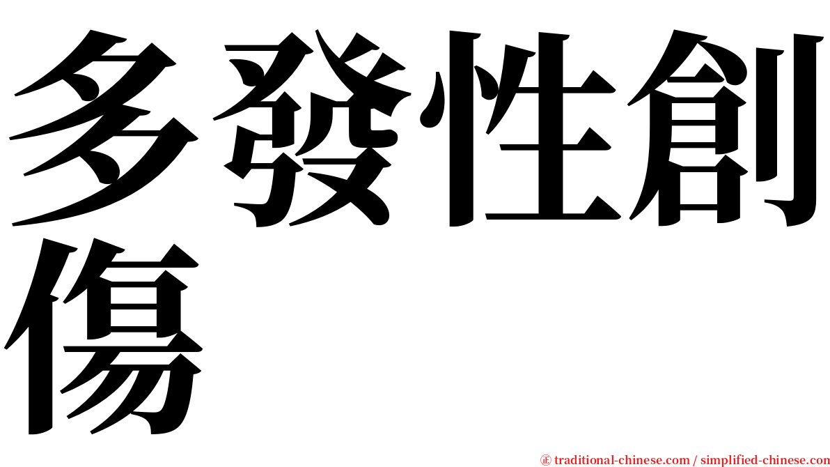 多發性創傷 serif font