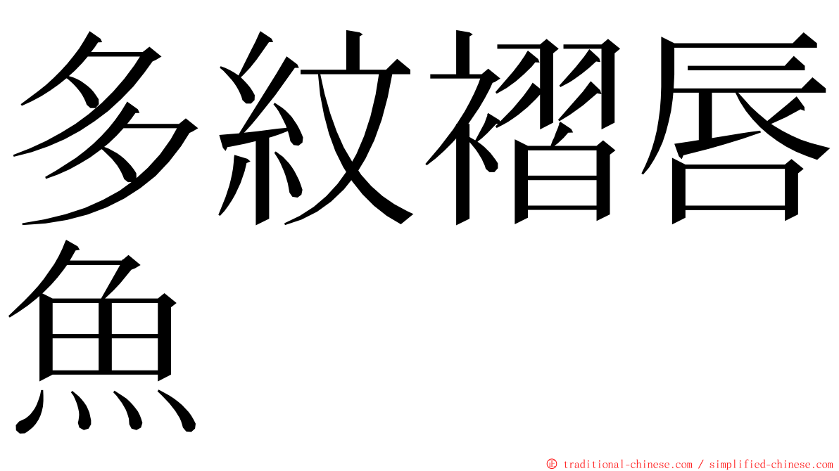 多紋褶唇魚 ming font