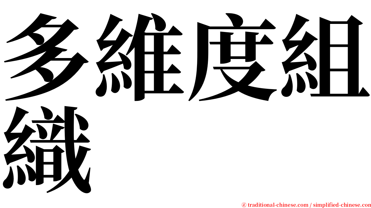 多維度組織 serif font