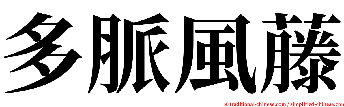 多脈風藤 serif font