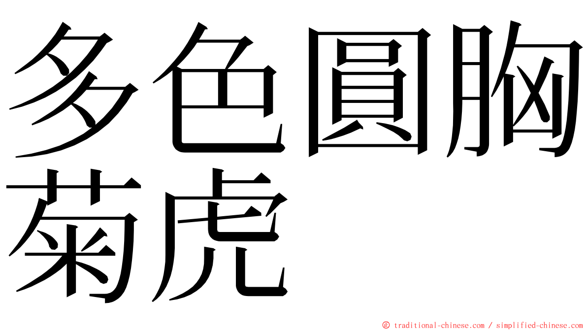 多色圓胸菊虎 ming font