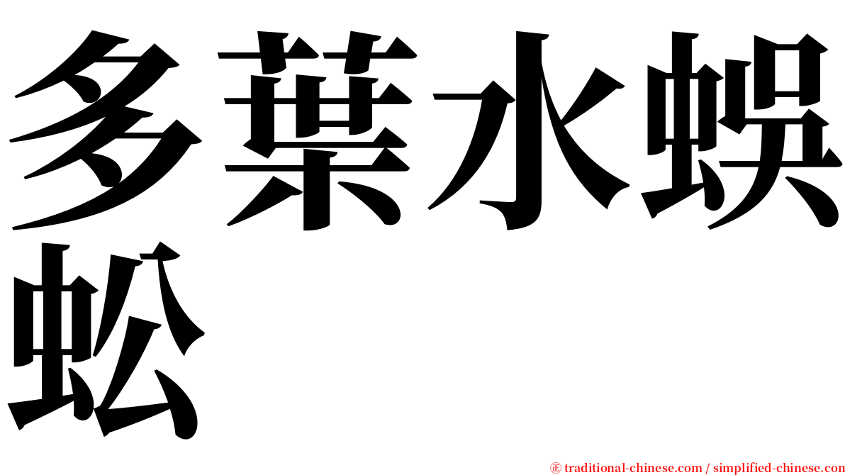 多葉水蜈蚣 serif font