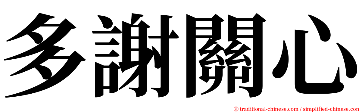 多謝關心 serif font