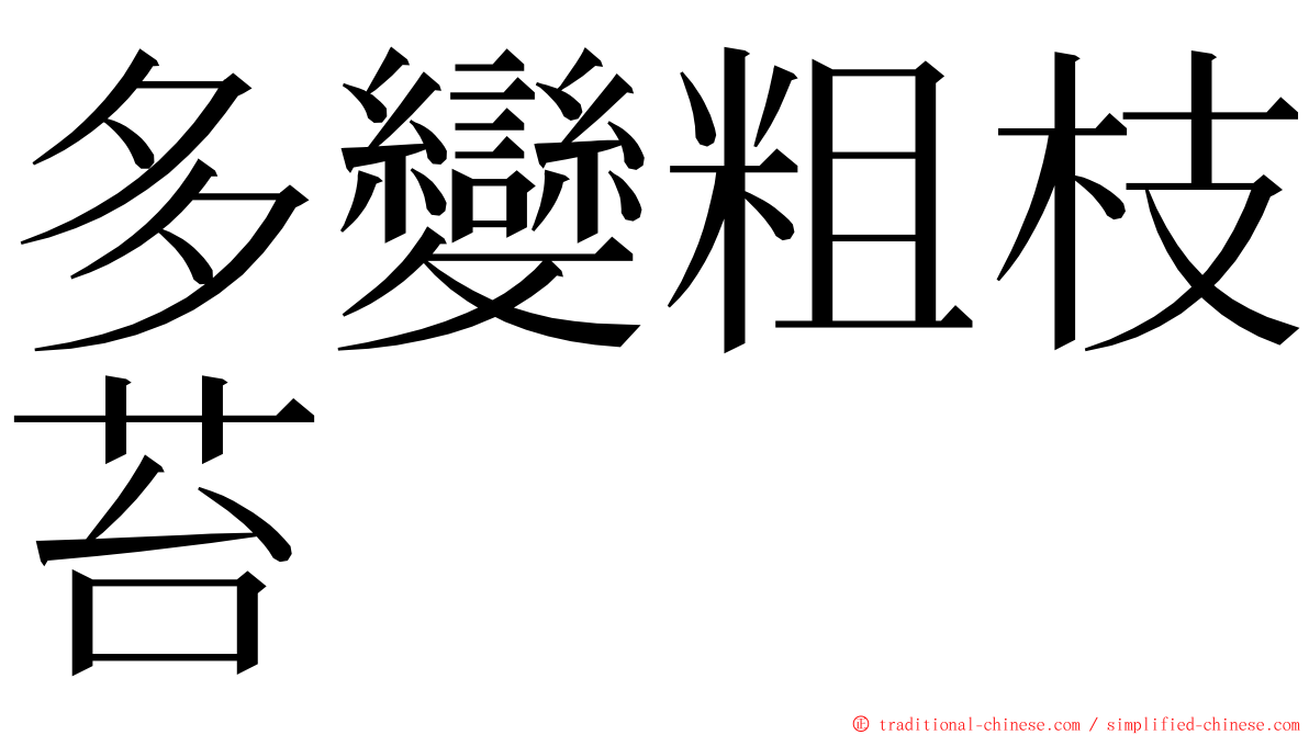 多變粗枝苔 ming font