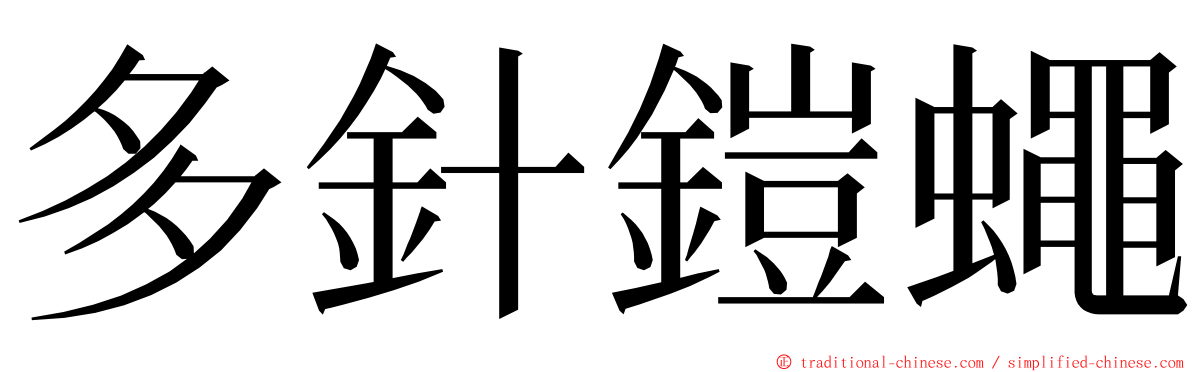 多針鎧蠅 ming font