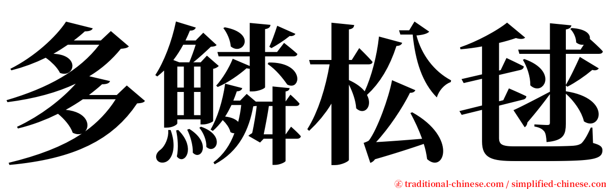 多鱗松毬 serif font