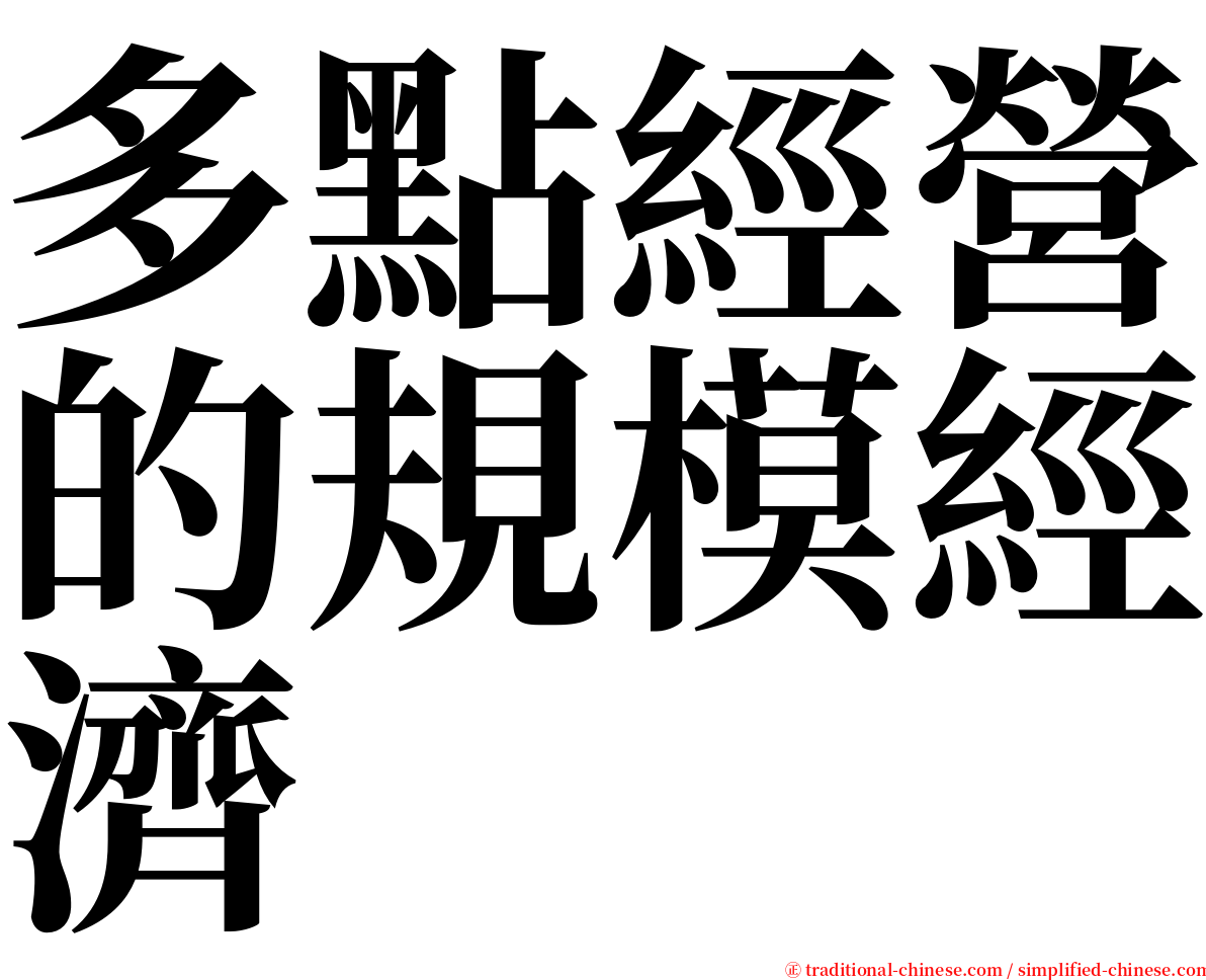 多點經營的規模經濟 serif font