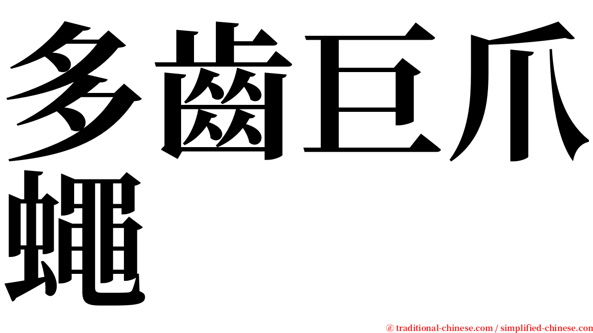 多齒巨爪蠅 serif font