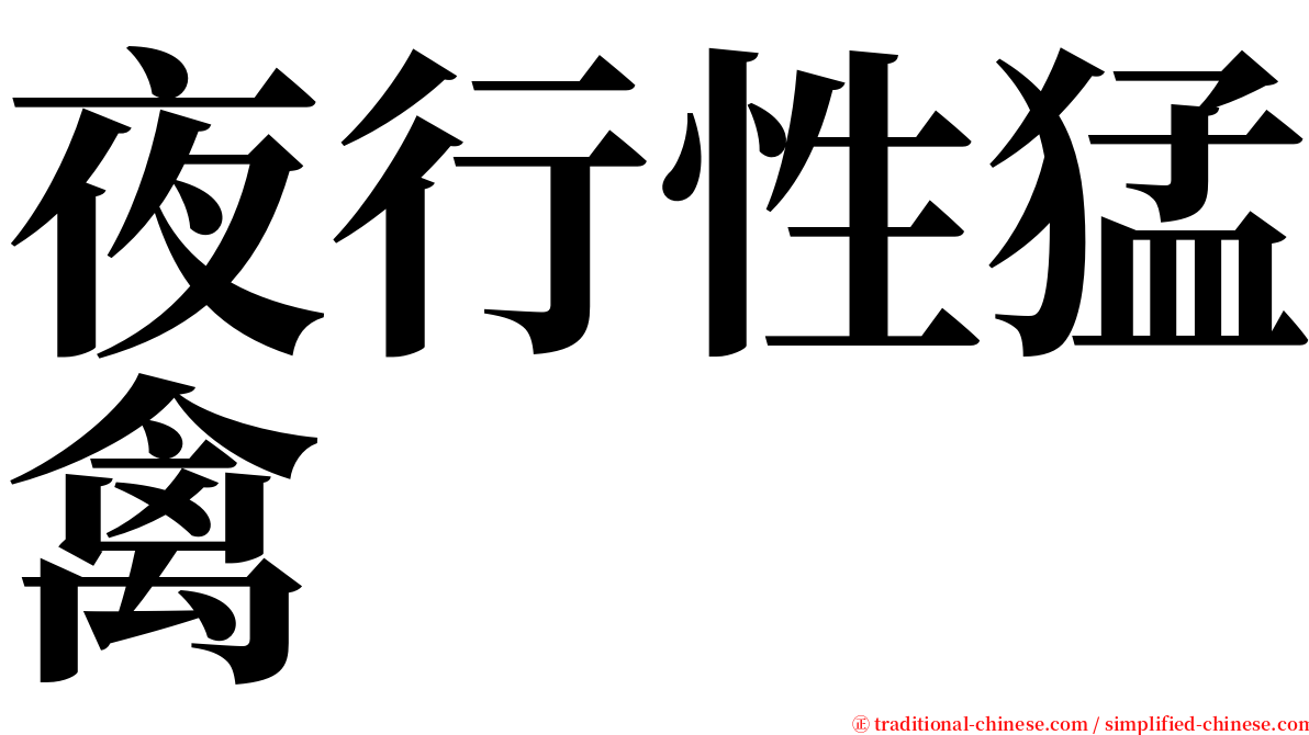 夜行性猛禽 serif font