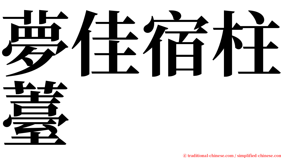 夢佳宿柱薹 serif font