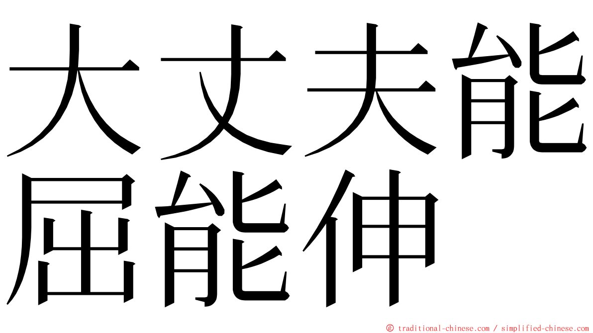 大丈夫能屈能伸 ming font