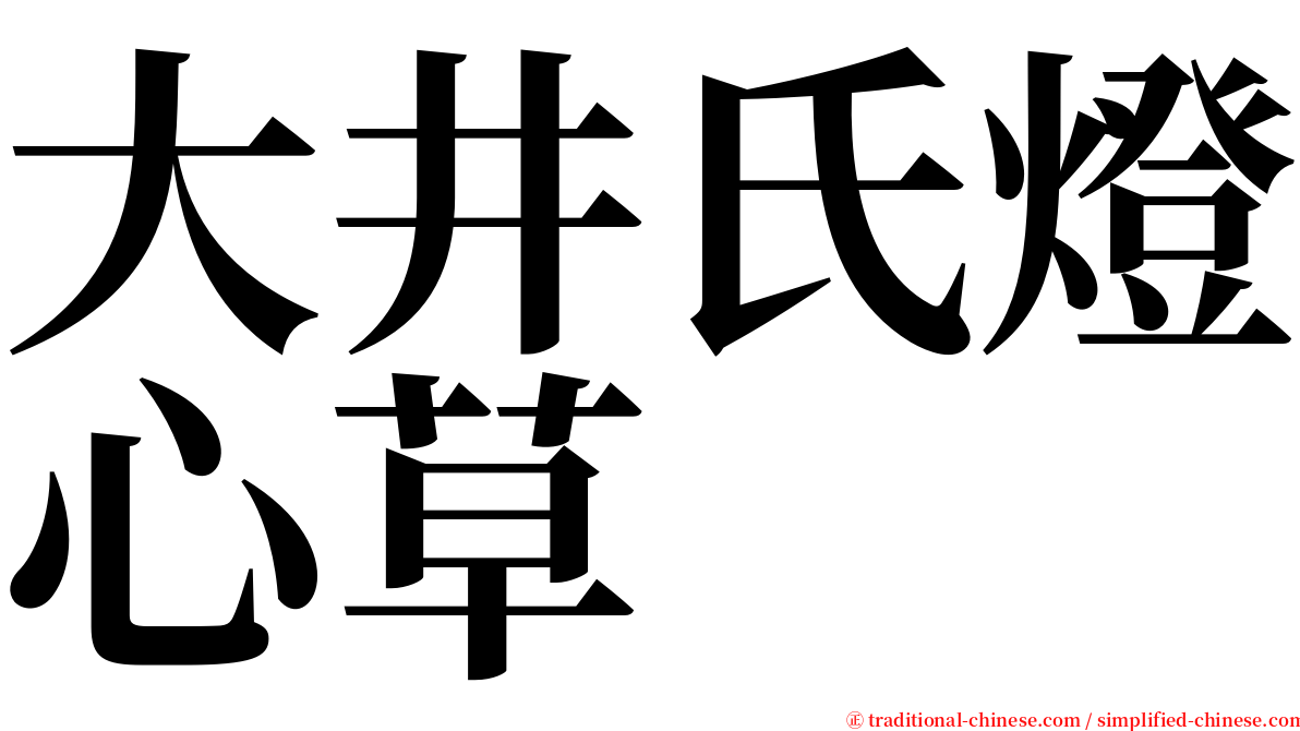 大井氏燈心草 serif font